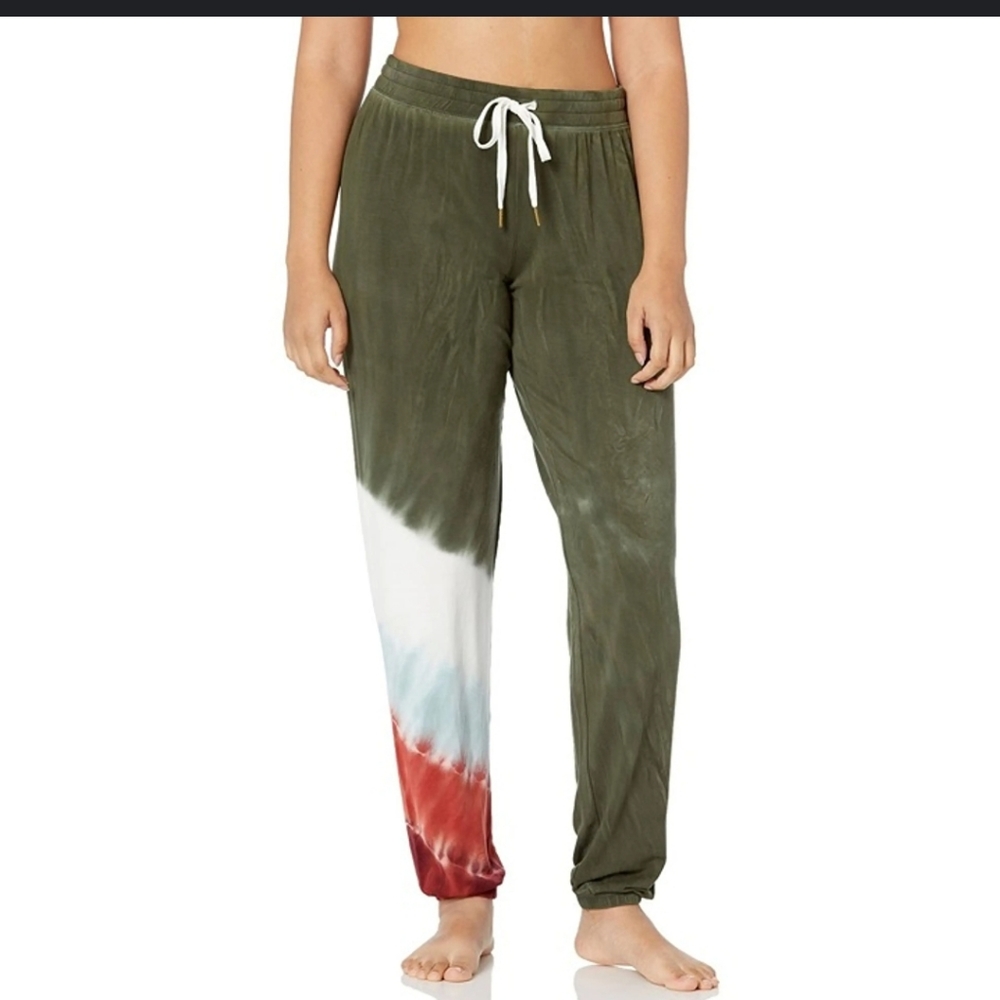 NWT PJ Salvage Womens Mountain Bound Pajama Pants Tie Dye Jogger Olive Green XS